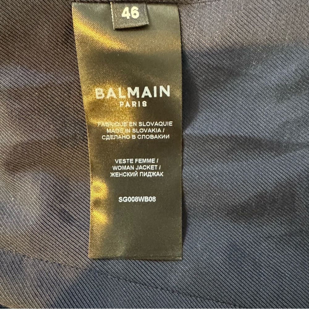 Balmain Navy Blazer with Gold Buttons - Picture 7 of 8